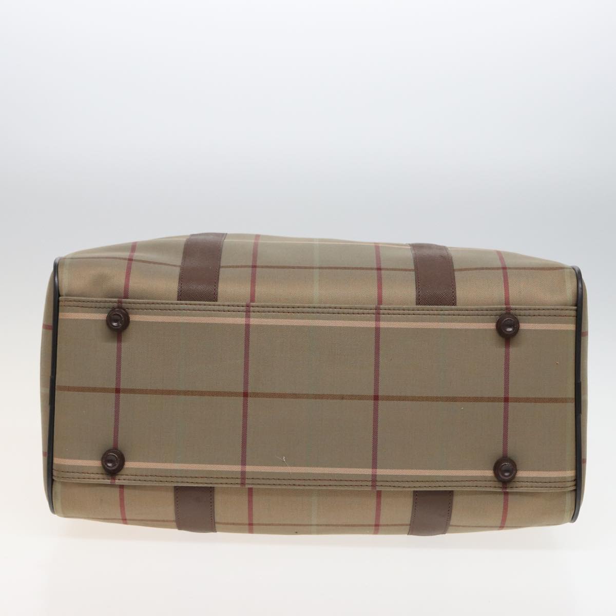 BURBERRYSs Nova Check Boston Bag Canvas Beige Auth bs15740