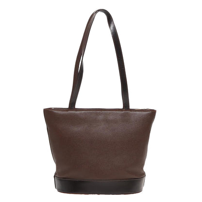 BURBERRY Tote Bag Leather Brown Auth bs15795