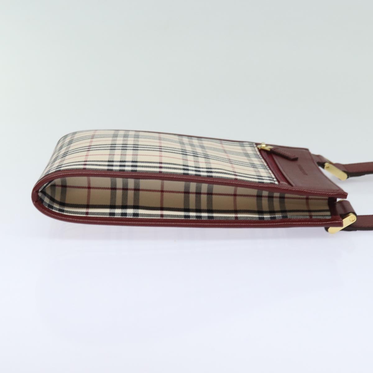 BURBERRY Nova Check Shoulder Bag Canvas Beige Auth bs15797