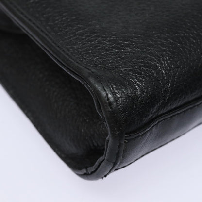 BURBERRYSs Clutch Bag Leather Black Auth bs15805