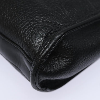 BURBERRYSs Clutch Bag Leather Black Auth bs15805