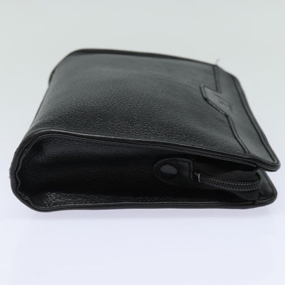 BURBERRYSs Clutch Bag Leather Black Auth bs15805