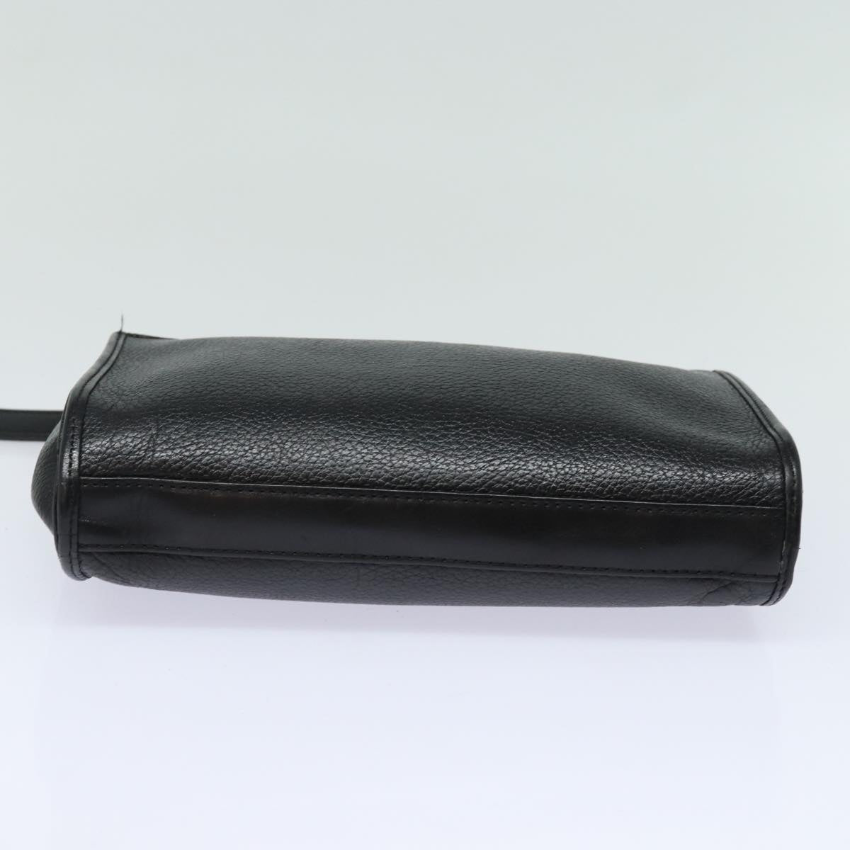 BURBERRYSs Clutch Bag Leather Black Auth bs15805
