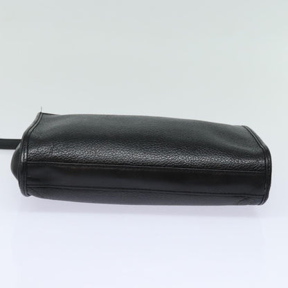 BURBERRYSs Clutch Bag Leather Black Auth bs15805