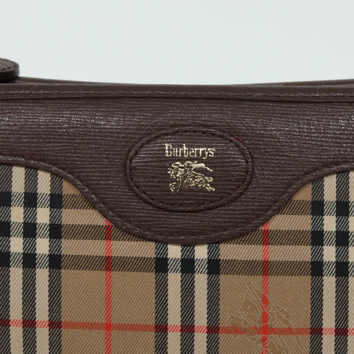 BURBERRYSs Nova Check Clutch Bag Canvas Beige Auth bs15806