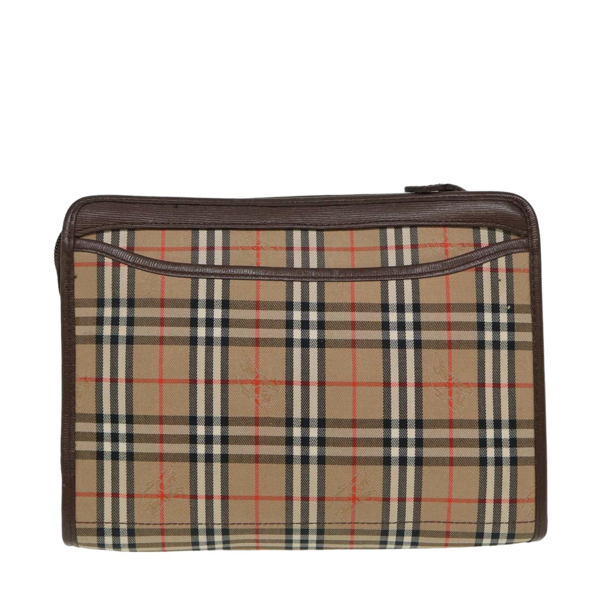 BURBERRYSs Nova Check Clutch Bag Canvas Beige Auth bs15806