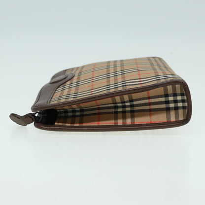 BURBERRYSs Nova Check Clutch Bag Canvas Beige Auth bs15806