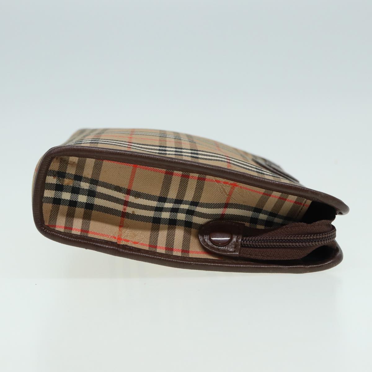 BURBERRYSs Nova Check Clutch Bag Canvas Beige Auth bs15806
