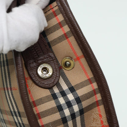 BURBERRYSs Nova Check Clutch Bag Canvas Beige Auth bs15806