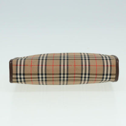 BURBERRYSs Nova Check Clutch Bag Canvas Beige Auth bs15806