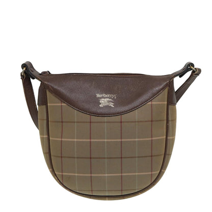 BURBERRYSs Nova Check Shoulder Bag Canvas Beige Brown Auth bs15807