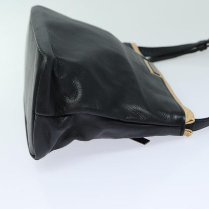 Balenciaga Shoulder Bag Leather Black Auth bs15971