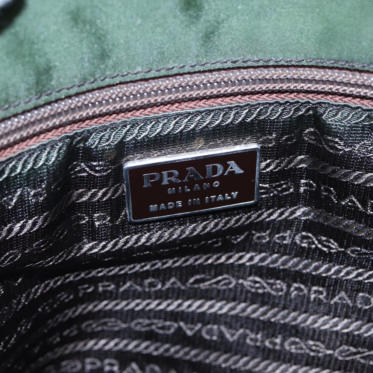 PRADA Shoulder Bag Nylon Khaki Auth bs16000