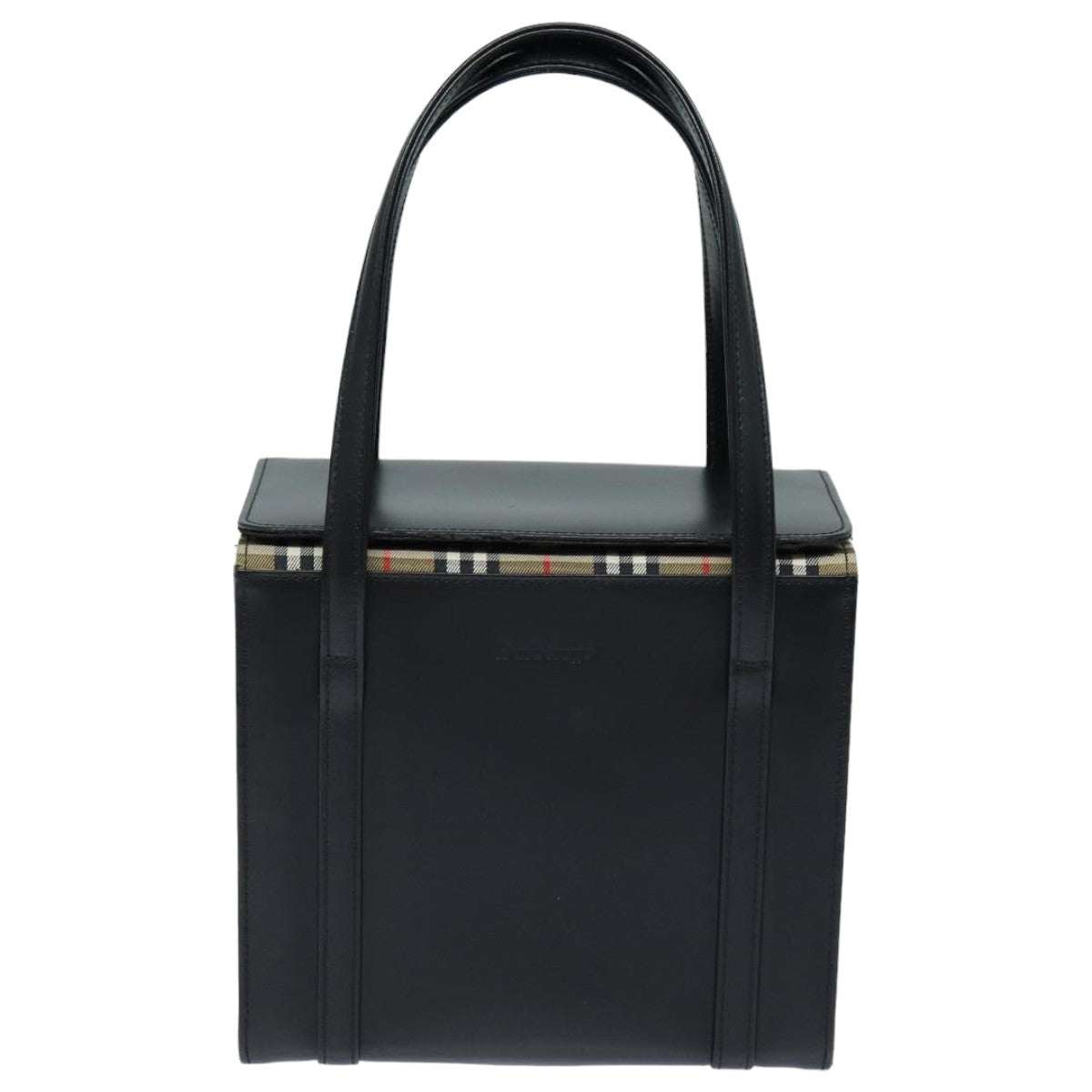 BURBERRYSs Hand Bag Leather Black Auth bs16011