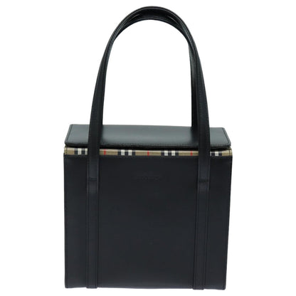 BURBERRYSs Hand Bag Leather Black Auth bs16011
