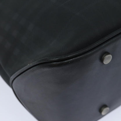 BURBERRY Nova Check Hand Bag Canvas Black Auth bs16015