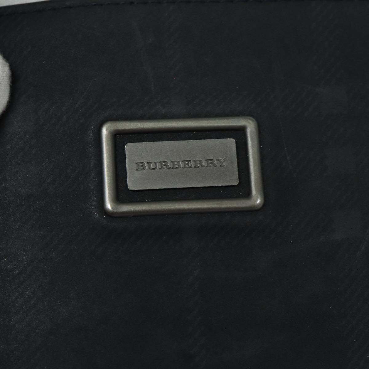 BURBERRY Nova Check Hand Bag Canvas Black Auth bs16015