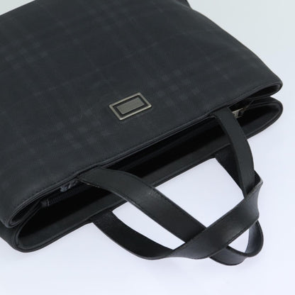BURBERRY Nova Check Hand Bag Canvas Black Auth bs16015