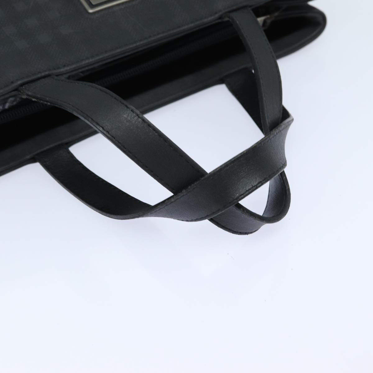 BURBERRY Nova Check Hand Bag Canvas Black Auth bs16015