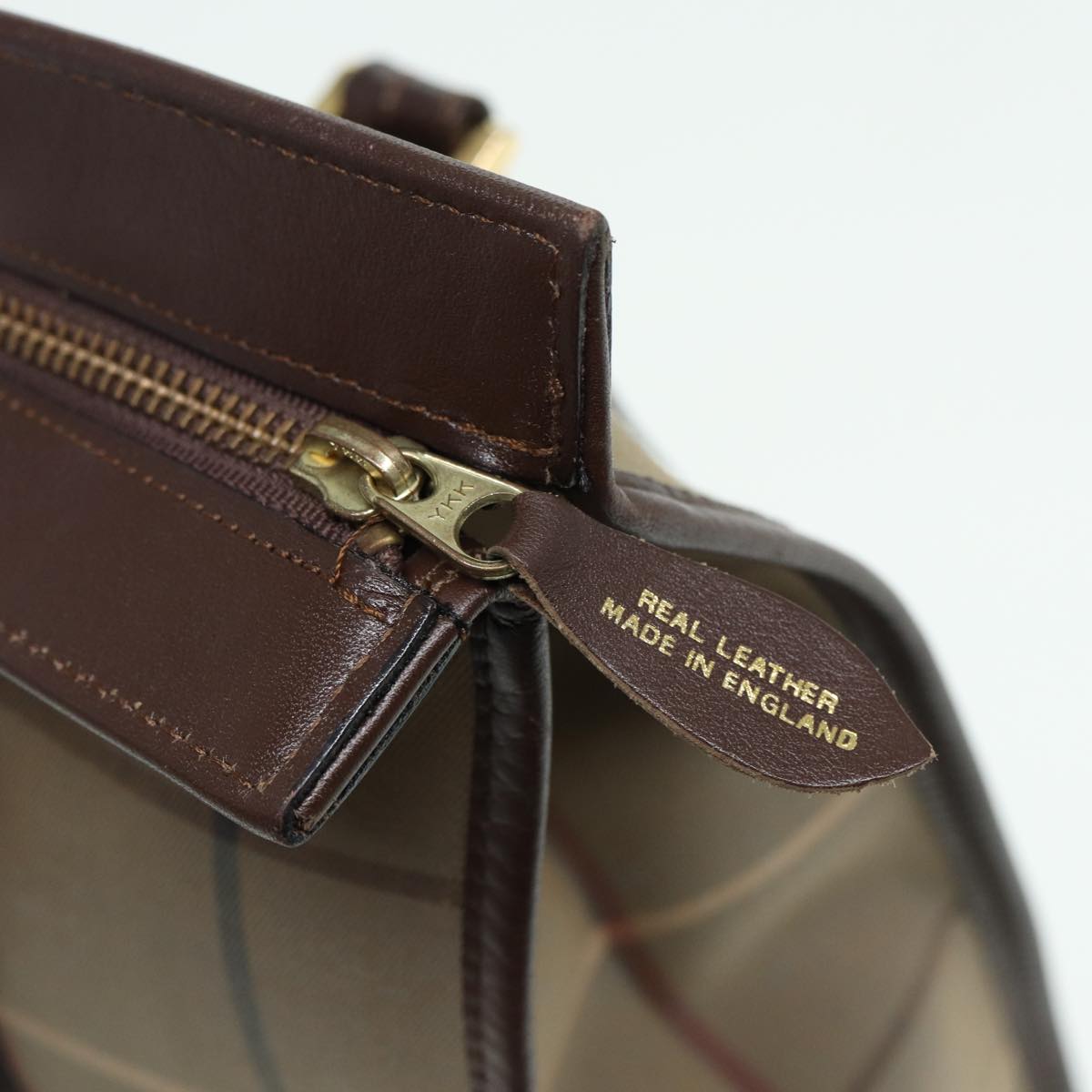 BURBERRYSs Nova Check Hand Bag Canvas Leather Beige Brown Auth bs16016