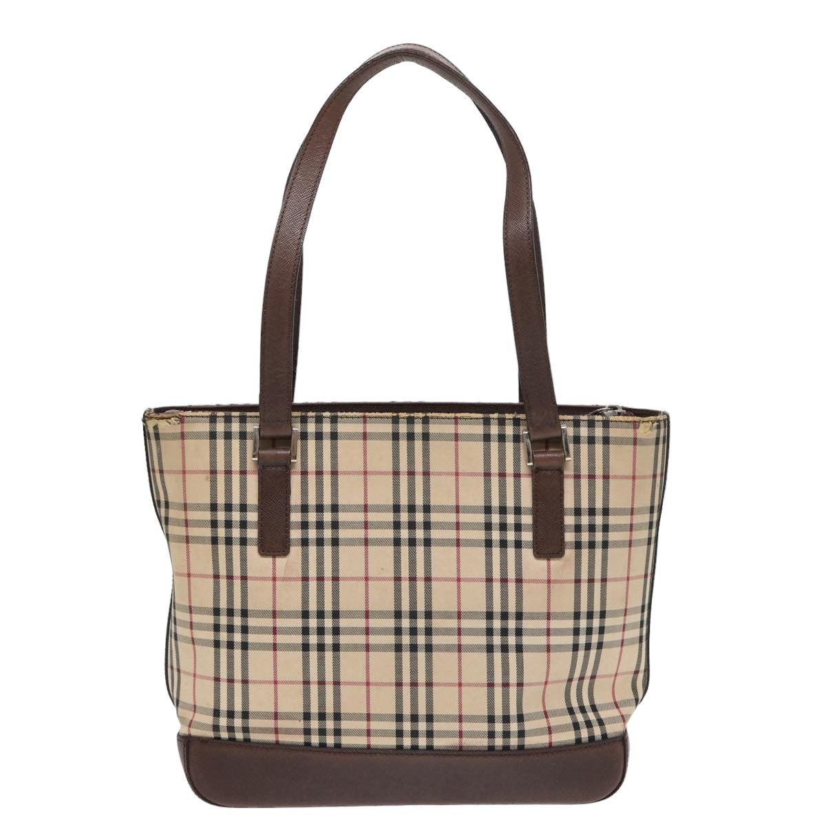 BURBERRY Nova Check Tote Bag Canvas Beige Brown Auth bs16017