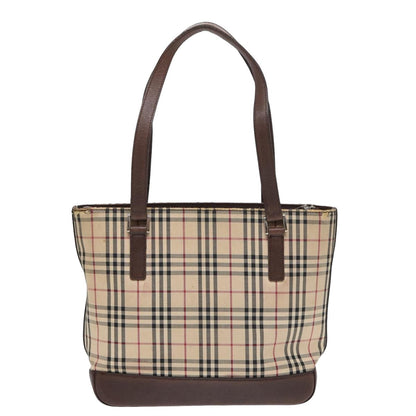 BURBERRY Nova Check Tote Bag Canvas Beige Brown Auth bs16017