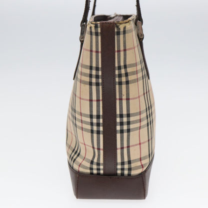 BURBERRY Nova Check Tote Bag Canvas Beige Brown Auth bs16017