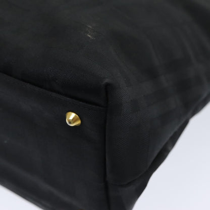 BURBERRYSs Nova Check Tote Bag Canvas Leather Black Auth bs16019
