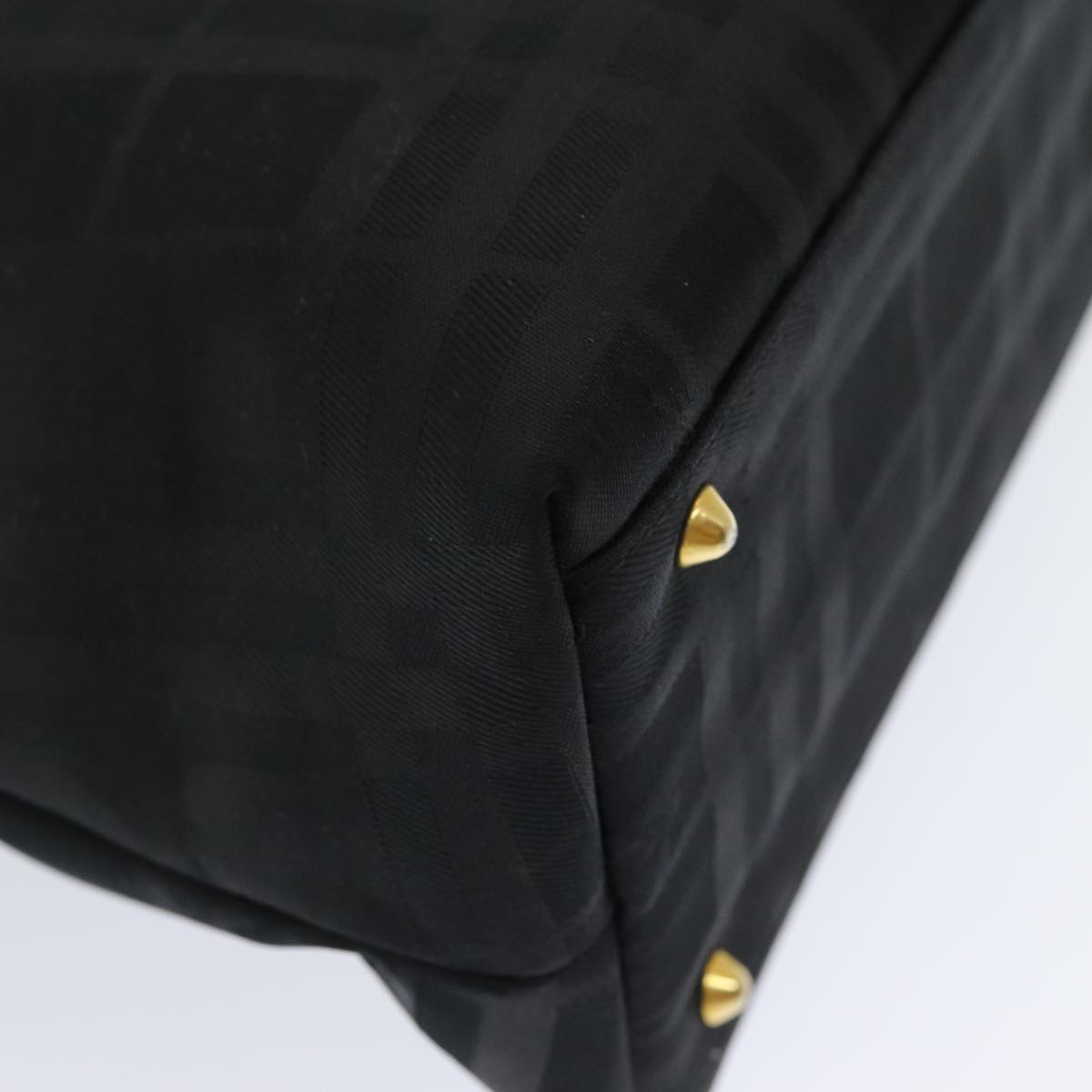 BURBERRYSs Nova Check Tote Bag Canvas Leather Black Auth bs16019
