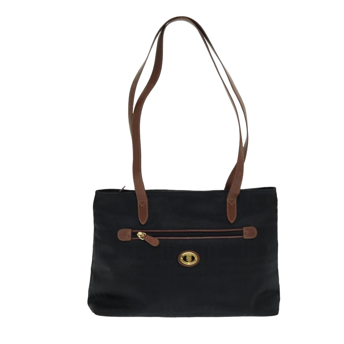 BURBERRYSs Nova Check Tote Bag Canvas Leather Black Auth bs16019