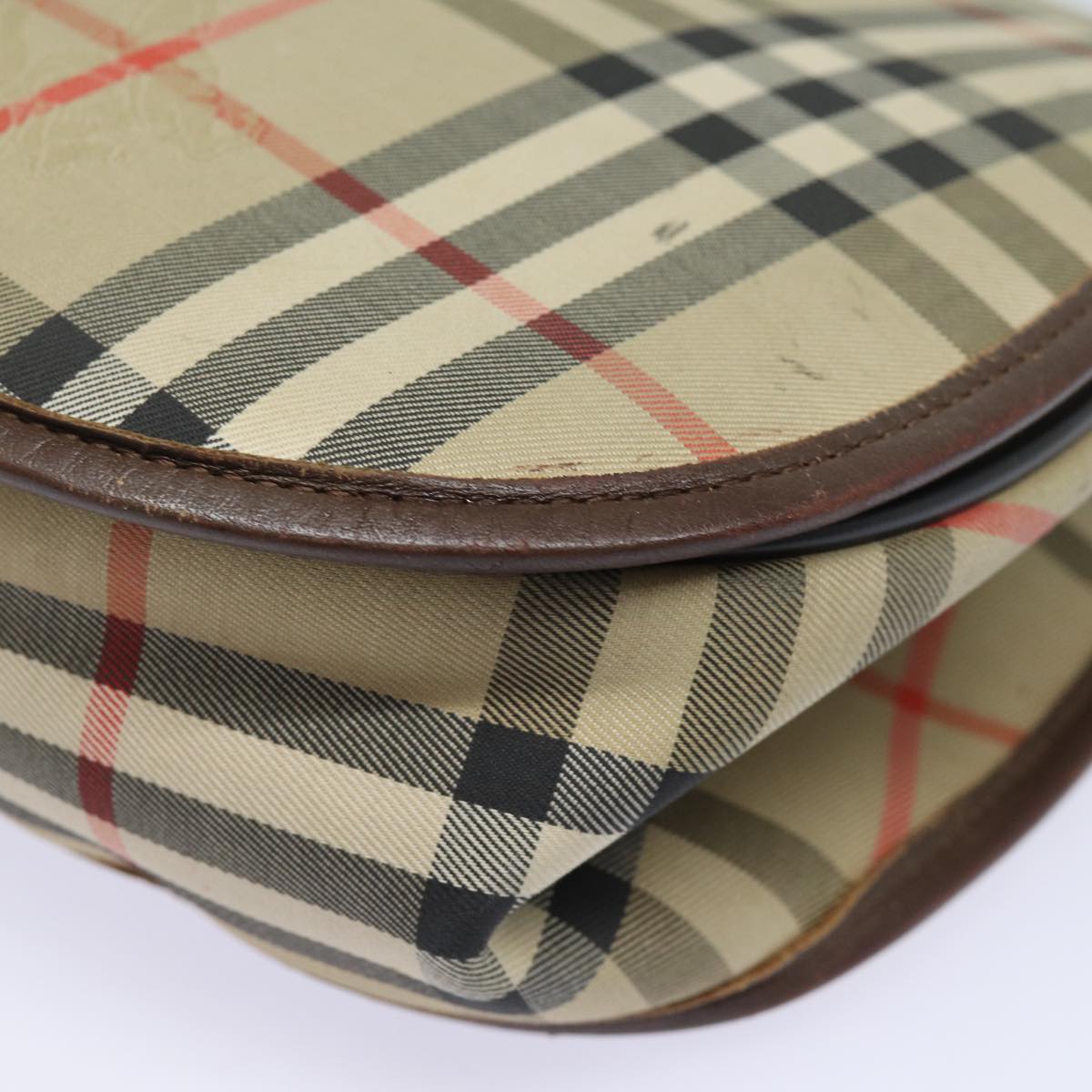 BURBERRYSs Nova Check Shoulder Bag Canvas Leather Beige Brown Auth bs16020