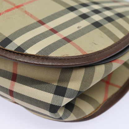 BURBERRYSs Nova Check Shoulder Bag Canvas Leather Beige Brown Auth bs16020