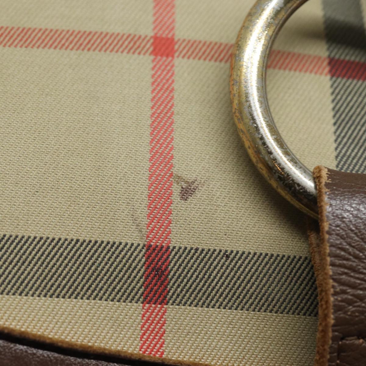 BURBERRYSs Nova Check Shoulder Bag Canvas Leather Beige Brown Auth bs16020