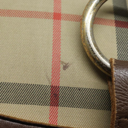 BURBERRYSs Nova Check Shoulder Bag Canvas Leather Beige Brown Auth bs16020