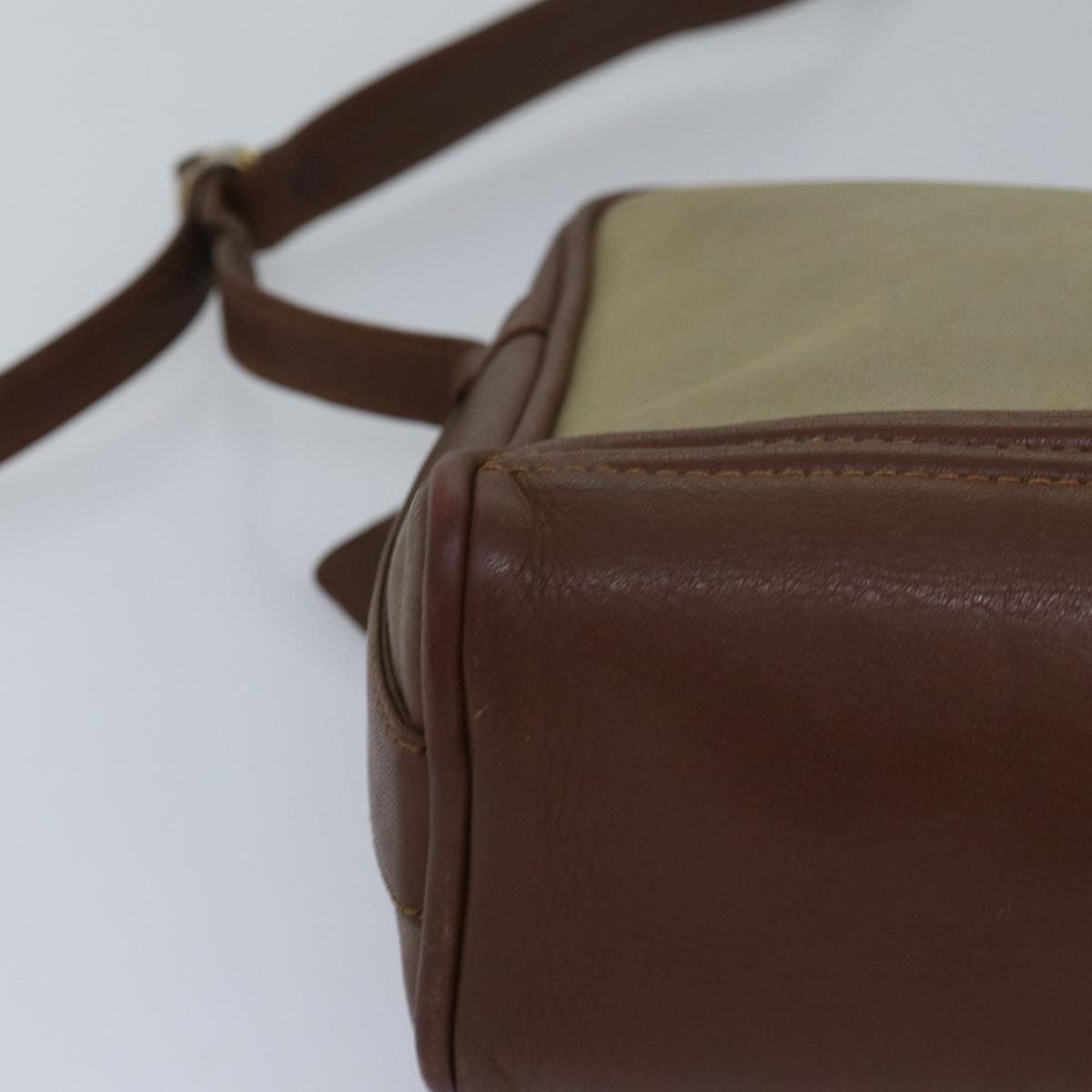 BURBERRYSs Shoulder Bag Canvas Leather Beige Auth bs16124