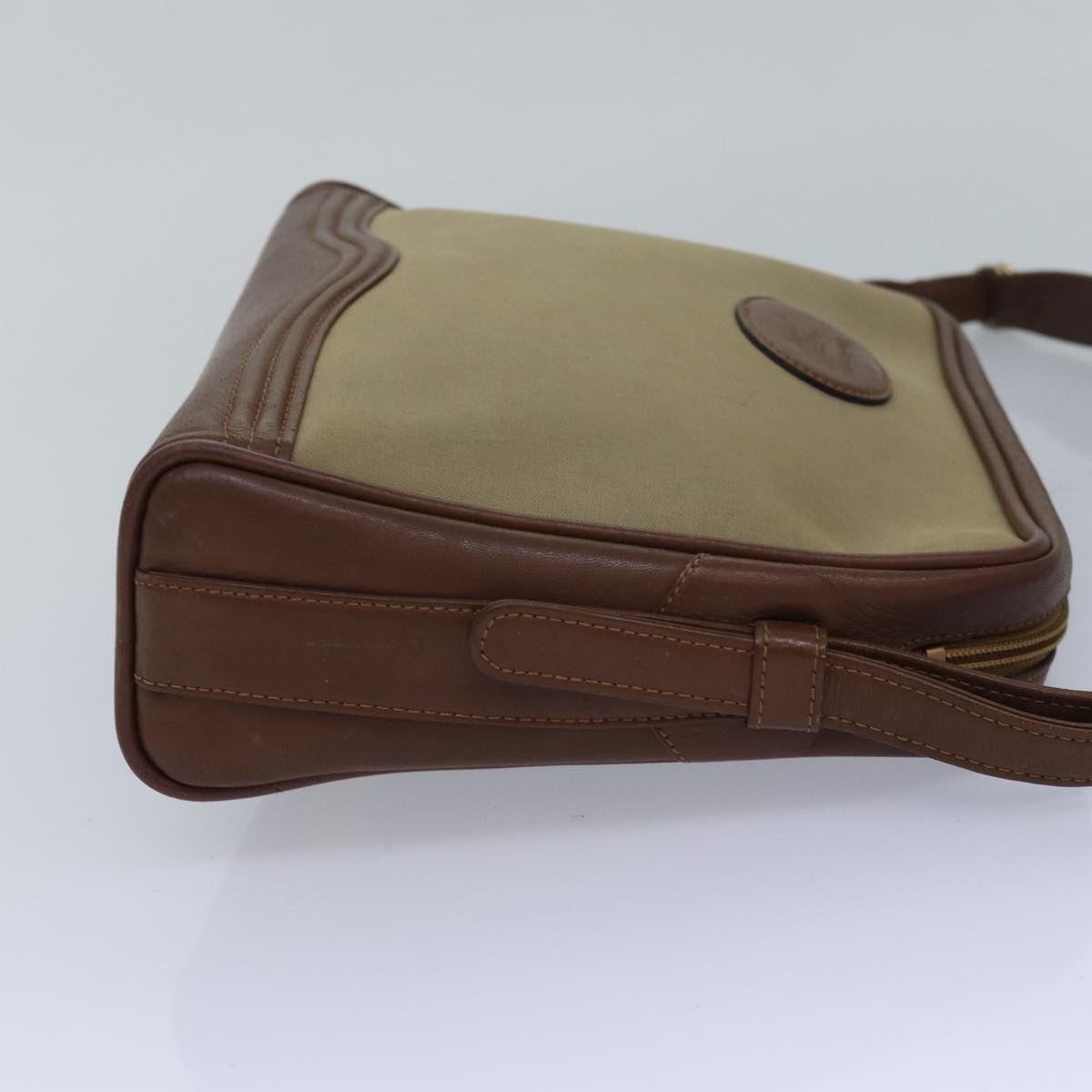 BURBERRYSs Shoulder Bag Canvas Leather Beige Auth bs16124