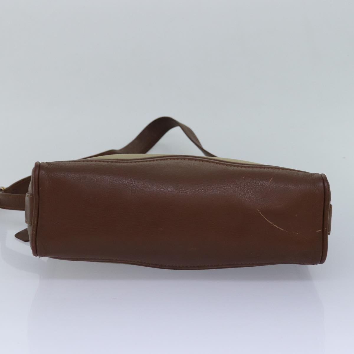BURBERRYSs Shoulder Bag Canvas Leather Beige Auth bs16124