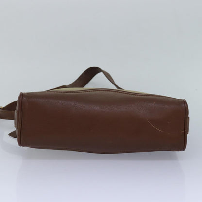 BURBERRYSs Shoulder Bag Canvas Leather Beige Auth bs16124
