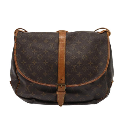 LOUIS VUITTON Monogram Saumur 35 Shoulder Bag M42254 LV Auth bs16127