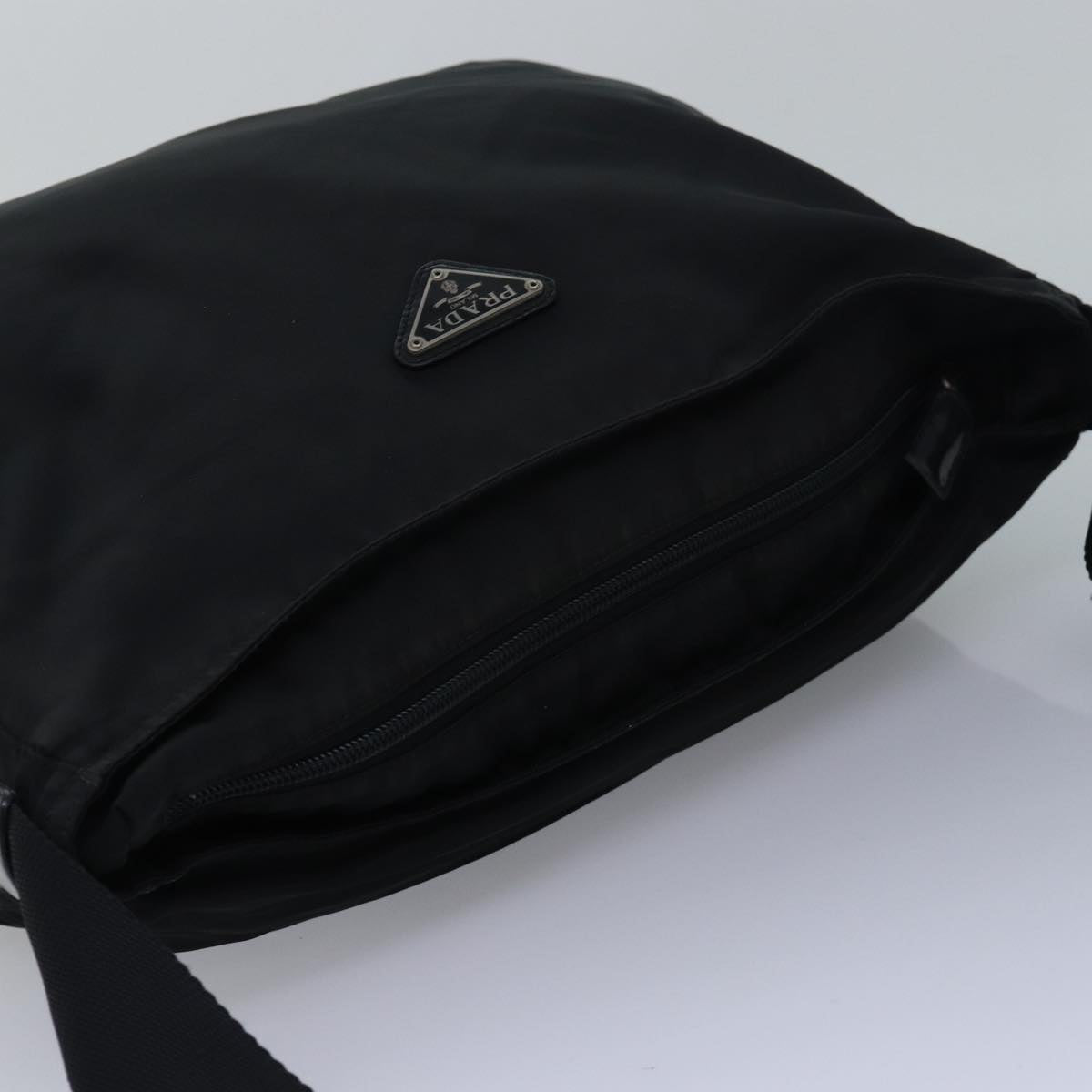 PRADA Shoulder Bag Nylon Black Auth bs16146