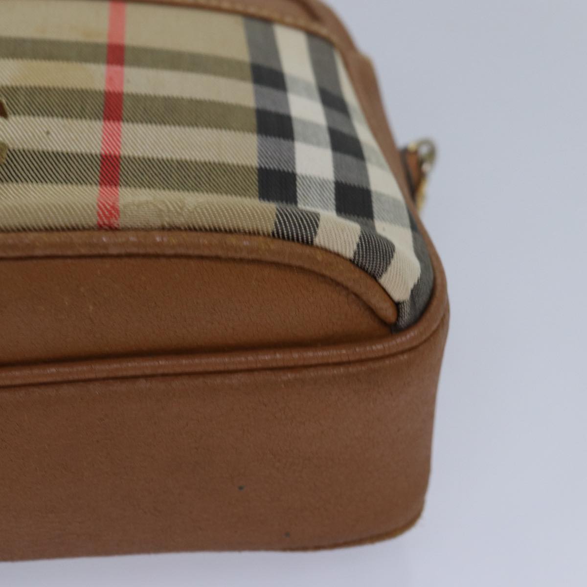 BURBERRYSs Nova Check Shoulder Bag Canvas Beige Auth bs16160