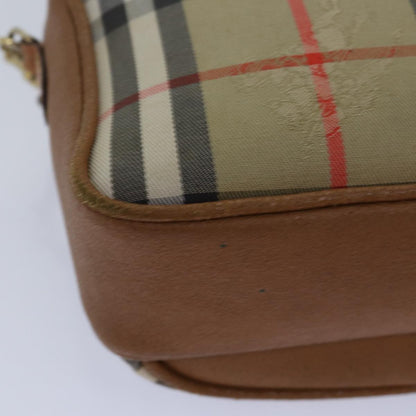 BURBERRYSs Nova Check Shoulder Bag Canvas Beige Auth bs16160