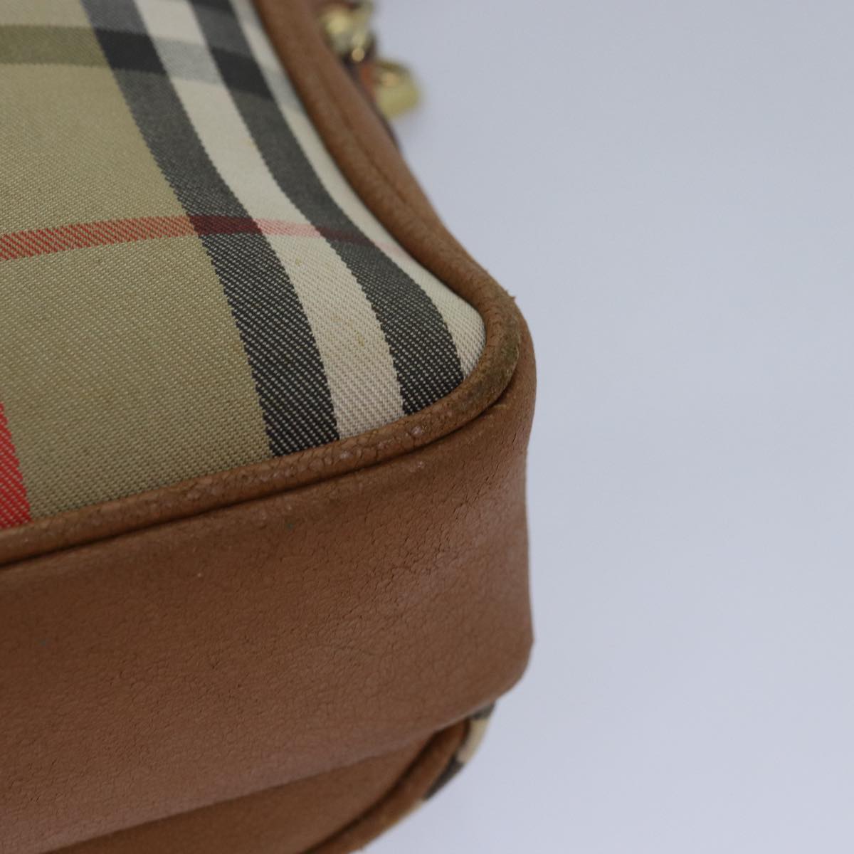 BURBERRYSs Nova Check Shoulder Bag Canvas Beige Auth bs16160