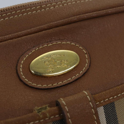 BURBERRYSs Nova Check Shoulder Bag Canvas Beige Auth bs16160