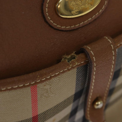 BURBERRYSs Nova Check Shoulder Bag Canvas Beige Auth bs16160