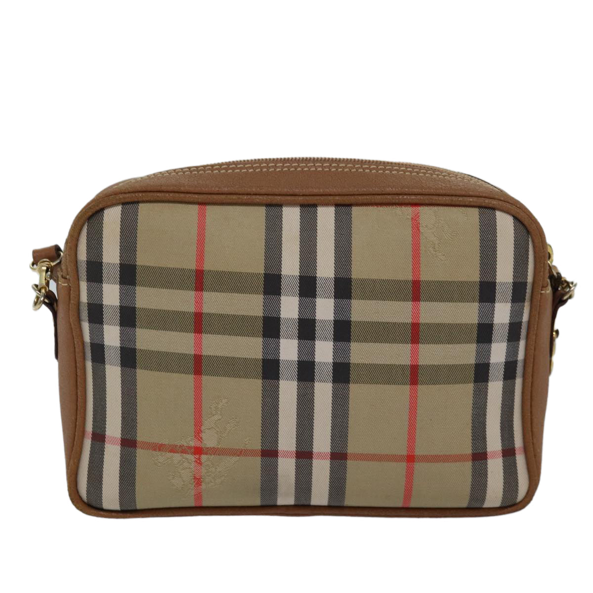 BURBERRYSs Nova Check Shoulder Bag Canvas Beige Auth bs16160