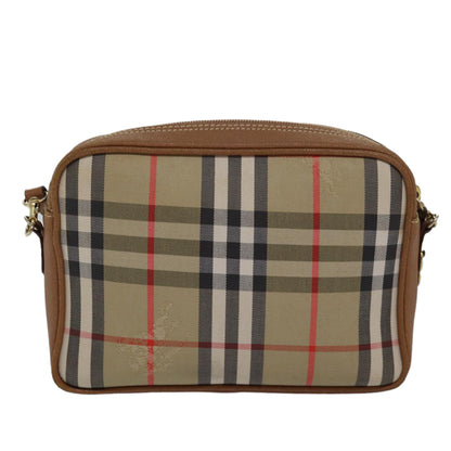 BURBERRYSs Nova Check Shoulder Bag Canvas Beige Auth bs16160