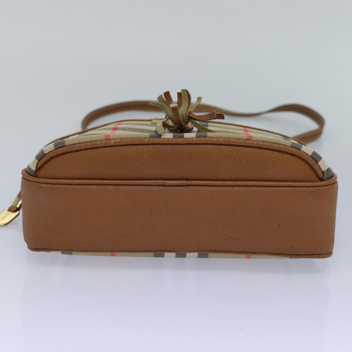 BURBERRYSs Nova Check Shoulder Bag Canvas Beige Auth bs16160