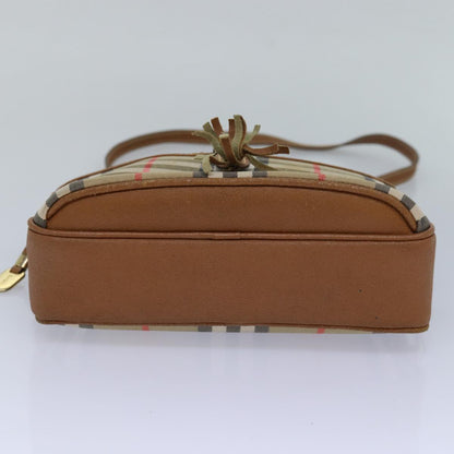 BURBERRYSs Nova Check Shoulder Bag Canvas Beige Auth bs16160