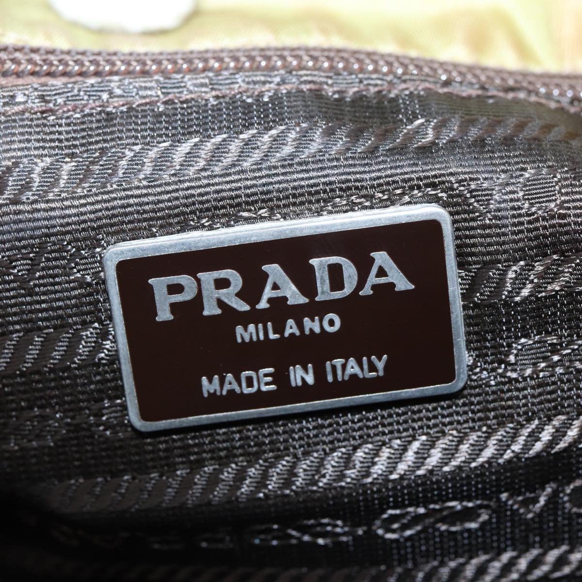 PRADA Hand Bag Nylon Brown Auth bs16168